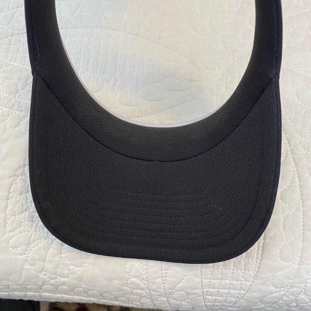 Adidas Black Sports Visor with White Logo and White Trim - Picture 5 of 5